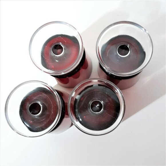 Ruby Red Luminarc Cavalier 4 Glasses 8oz Footed MCM Vintage Water Wine - Picture 4 of 5